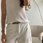 White classic knit tank old money vibe