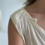 soft pleated shoulder design